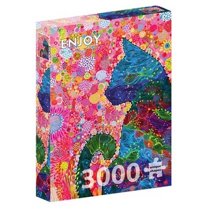 Puzzle 3000 el. Kolorowy kot