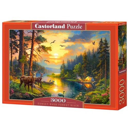 Puzzle 3000 Sunset over Forest River C-300686-2