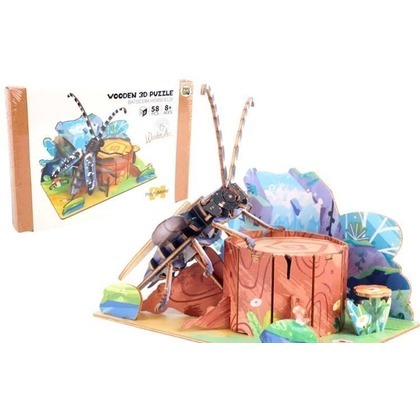 Puzzle 3D drewniane chrząszcz w lesie