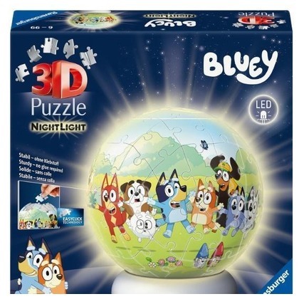 Puzzle 3D Świecąca Kula: Bluey