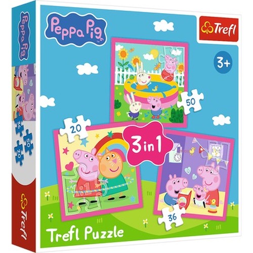 Puzzle 3w1 Peppa i przyjaciele 34873