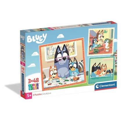 Puzzle 3x48 Super kolor Bluey 25003