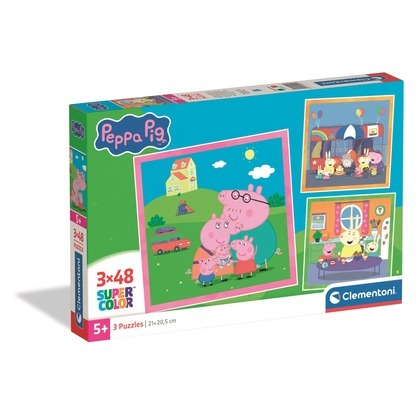 Puzzle 3x48 Super kolor Peppa Pig 25001