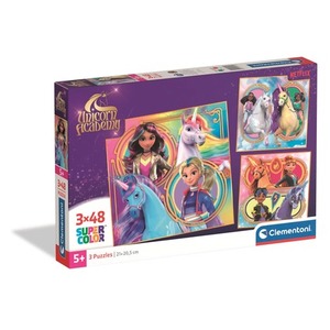 Puzzle 3x48 Super kolor Unicorn Academy 25325