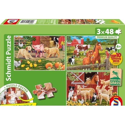 Puzzle 3x48 Zwierzęta na farmie