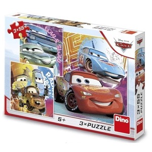 Puzzle 3x55 Auta Cars Kumple