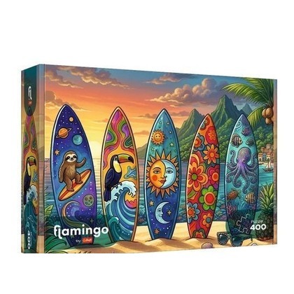 Puzzle 400 Flamingo -Letnia przygoda na fali TREFL