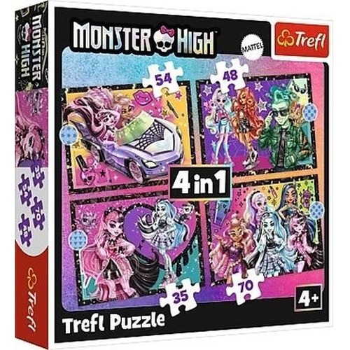 Puzzle 4w1 Elektryzujący dzień Monster High TREFL