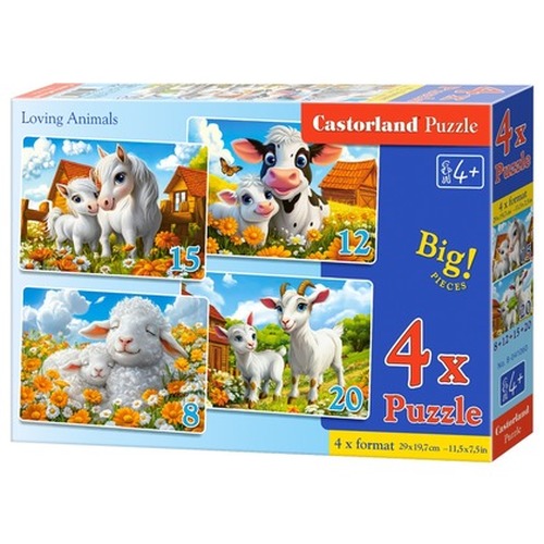 Puzzle 4w1 Loving Animals B-041060