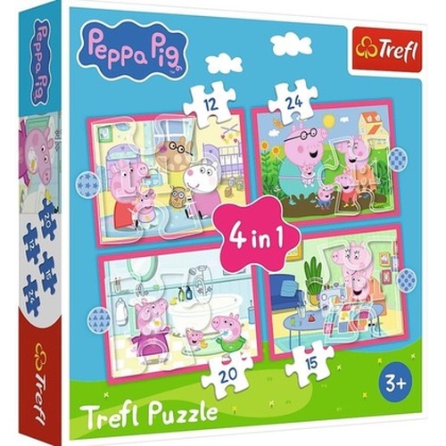 PUZZLE 4w1 Peppa uwielbia przygody 34672