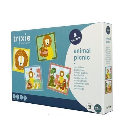 Puzzle 4w1 Piknik ze Zwierzątkami