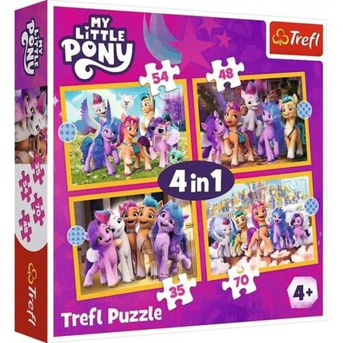Puzzle 4w1 Poznaj kucyki Pony TREFL