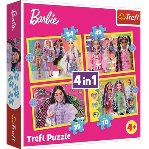 Puzzle 4w1 Wesoły świat Barbie TREFL