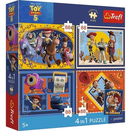 Puzzle 4x88 Trefl Premium Plus Kids Czas zabawek Toy Story 34701