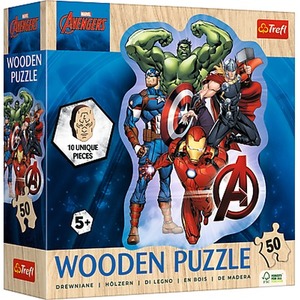 Puzzle 50 Drewniane Konturowe Przygody Avengers 20256