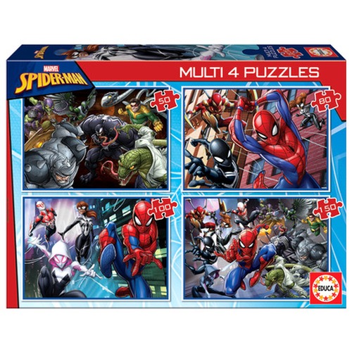 Puzzle 50 el. + 80 el. + 100 el. + 150 el. Spider-Man