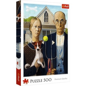 Puzzle 500 American Gothic Psia Edycja 37526