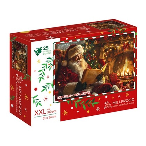 Puzzle 500 drewniane Christmas Santa Claus