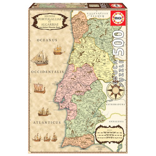 Puzzle 500 el. Mapa Portugalii z 1710 roku