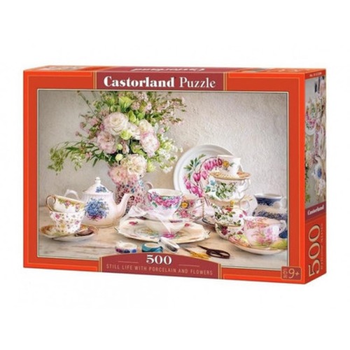 Puzzle 500 elementów Porcelana i kwiaty