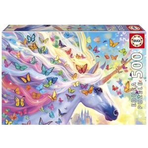 Puzzle 500 Jednorożec i kolorowe motyle