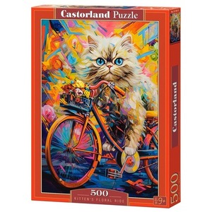 Puzzle 500 Kitten's Floral Ride CASTOR