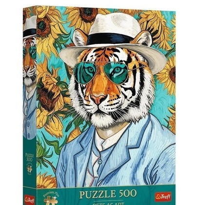 Puzzle 500 Pan Tygrys i Słoneczniki TREFL