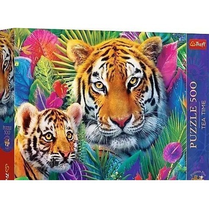 Puzzle 500 Tea Time Tygrysy w dżungli TREFL