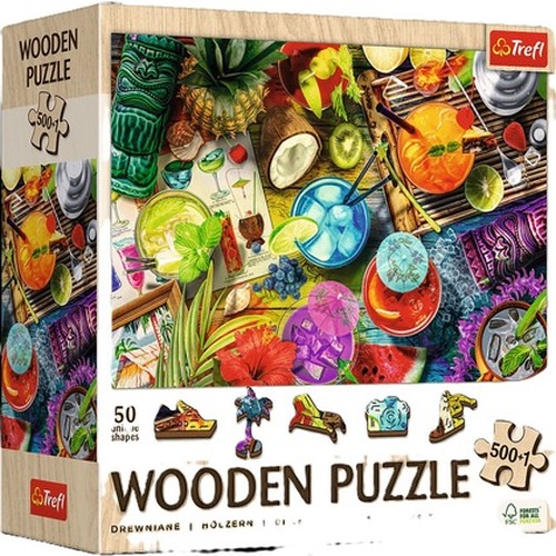 PUZZLE 500+1 Puzzle Drewniane Kolorowe koktajle 20215