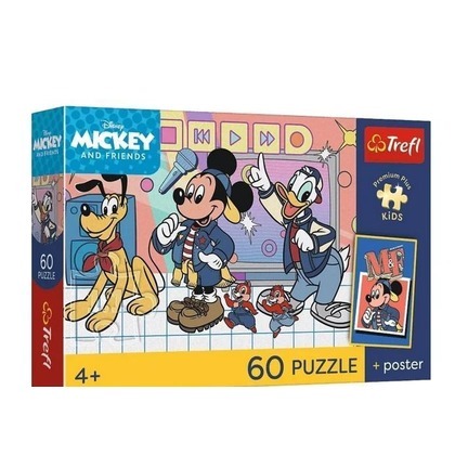 Puzzle 60 Disney Mysia ekipa + plakat TREFL