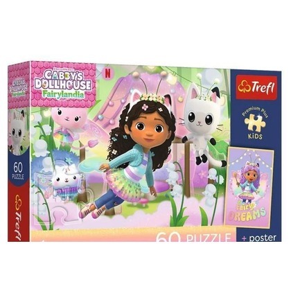 Puzzle 60 Koci Domek Gabi + plakat TREFL