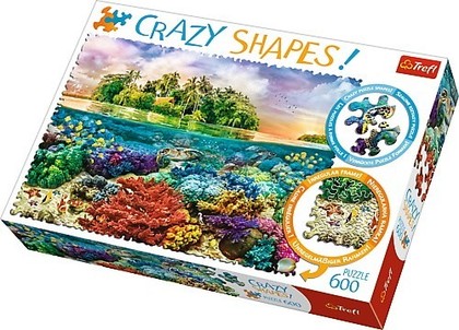 Puzzle 600 elementów Crazy Shapes - Tropikalna wyspa