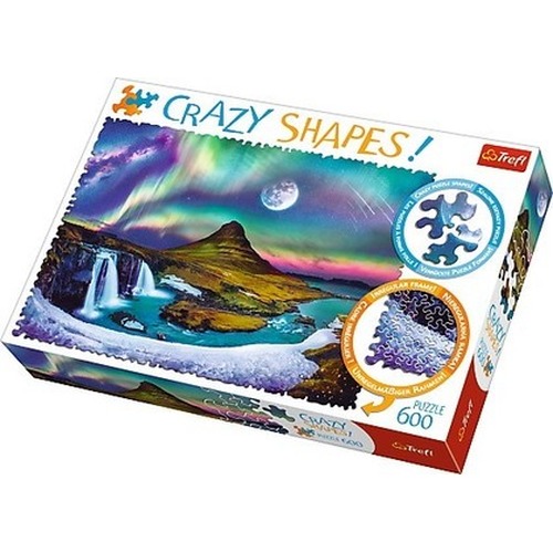 Puzzle 600 elementów Crazy Shapes - Zorza nad Islandią