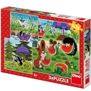 Puzzle dla dzieci 3w1 Krecik i parasol