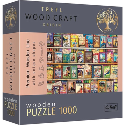 Puzzle drewniane 1000 elementów Przewodniki po świecie