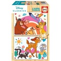 Puzzle drewniane 2x16 Król Lew Bambi