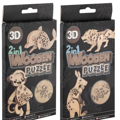 Puzzle drewniane 3D 2w1