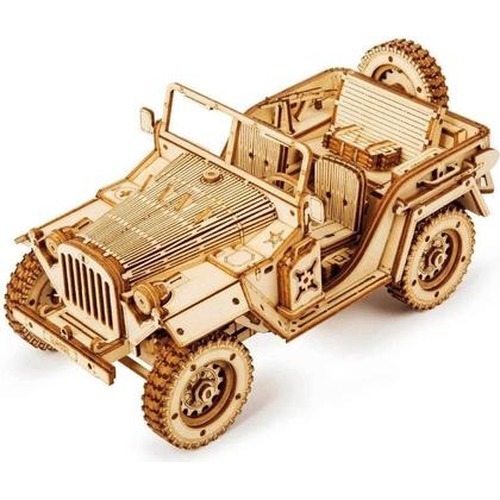 Puzzle Drewniane 3D Jeep Wojskowy