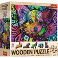 Puzzle drewniane 500+1 Kolorowy szczeniak TREFL