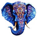 Puzzle drewniane / kolorowe 174 el. - Słoń