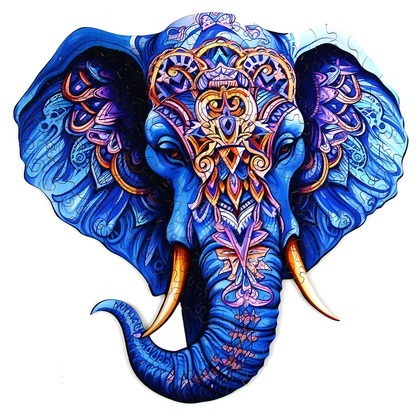 Puzzle drewniane / kolorowe 174 el. - Słoń