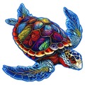 Puzzle drewniane / kolorowe 189 el. - Żółw