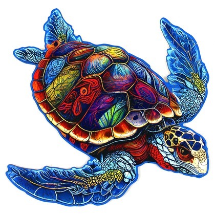 Puzzle drewniane / kolorowe 189 el. - Żółw