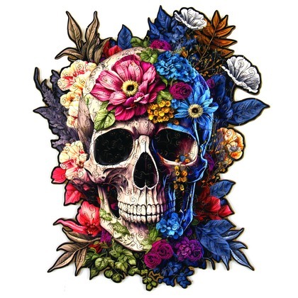 Puzzle drewniane / kolorowe 232 el. - Czaszka