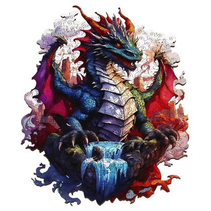 Puzzle drewniane / kolorowe 287 el. - Smok