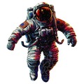 Puzzle drewniane / kolorowe - Astronauta