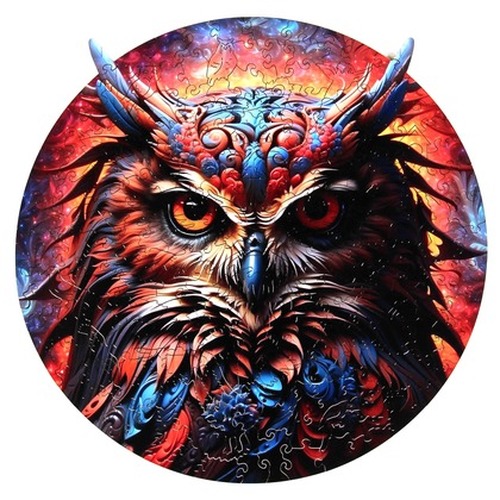 Puzzle drewniane / kolorowe - Sowa 2