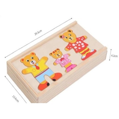 Puzzle drewno misie