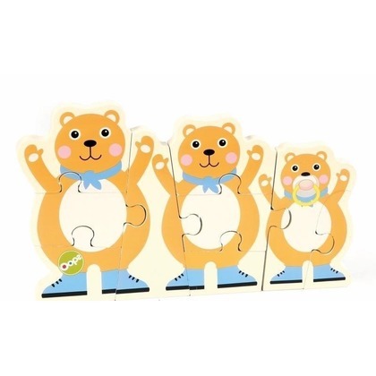 Puzzle dwustronne drewniane Miś