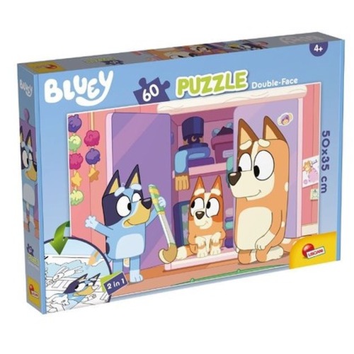 Puzzle dwustronne plus 60 elementów Bluey